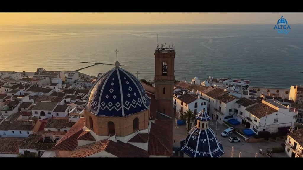 Aerial view of the Altea coast filmed with a drone